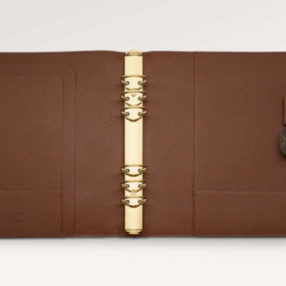Louis Vuitton Monogram Brown Tan Large Ring Binder Agenda Cover Pre-Owned - Picture 2 of 2